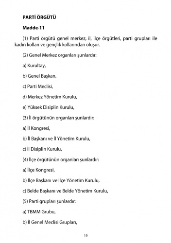 2018 CHP Tüzüğü 12