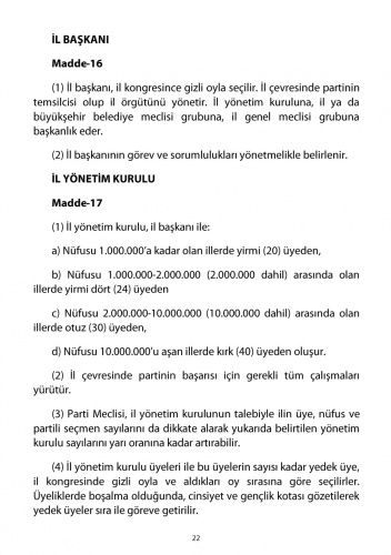 2018 CHP Tüzüğü 14