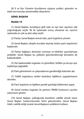 2018 CHP Tüzüğü 16