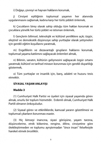 2018 CHP Tüzüğü 18