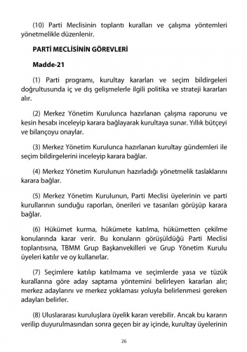 2018 CHP Tüzüğü 19