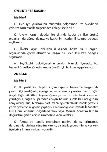 2018 CHP Tüzüğü 20