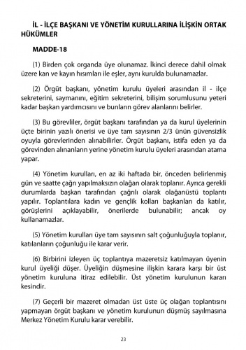 2018 CHP Tüzüğü 21
