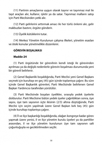 2018 CHP Tüzüğü 24