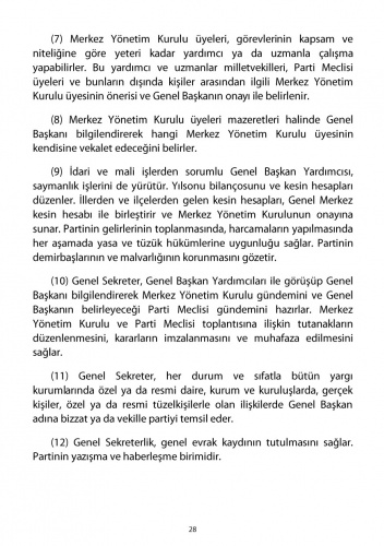 2018 CHP Tüzüğü 25