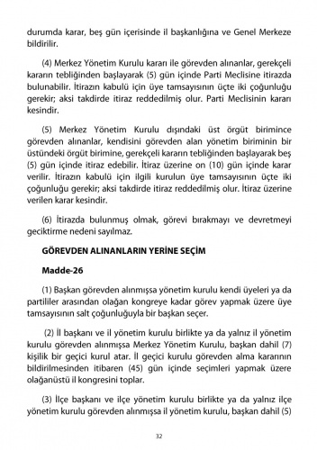 2018 CHP Tüzüğü 28