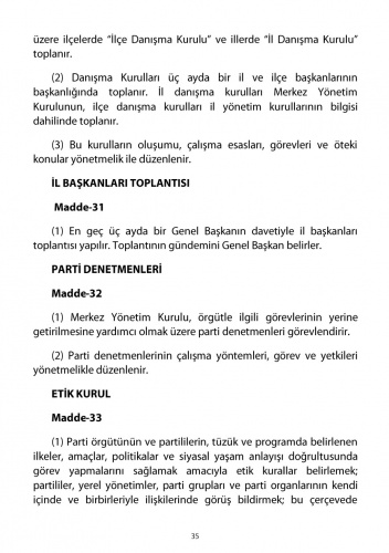 2018 CHP Tüzüğü 31