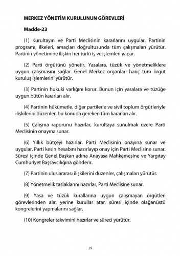 2018 CHP Tüzüğü 36