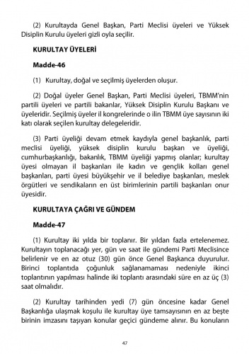 2018 CHP Tüzüğü 41