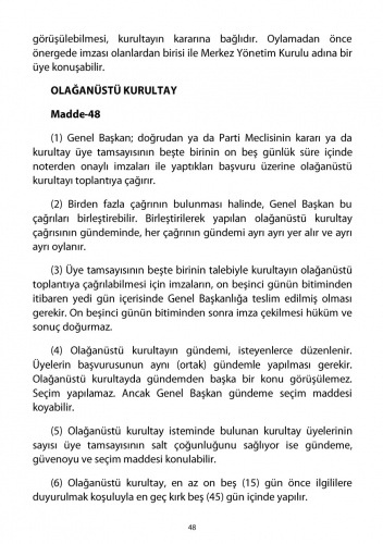 2018 CHP Tüzüğü 47