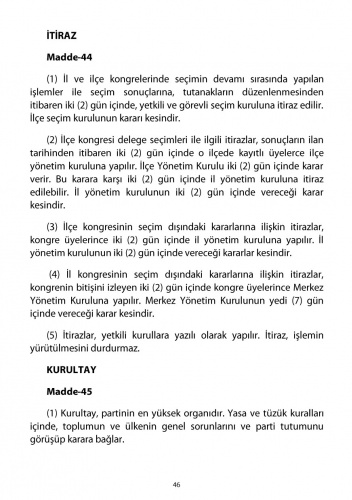 2018 CHP Tüzüğü 51