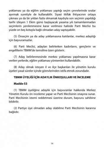 2018 CHP Tüzüğü 53