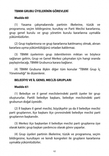 2018 CHP Tüzüğü 54