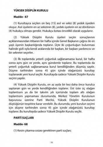 2018 CHP Tüzüğü 60
