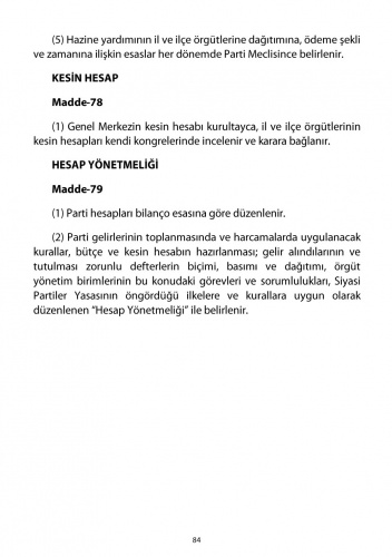 2018 CHP Tüzüğü 65
