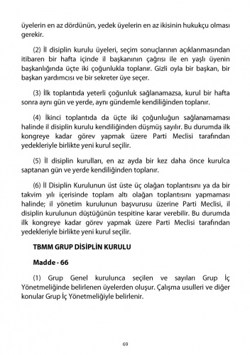 2018 CHP Tüzüğü 70