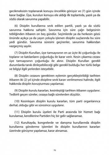 2018 CHP Tüzüğü 75