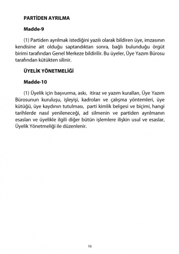 2018 CHP Tüzüğü 9