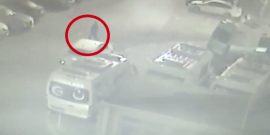 Ambulansın çalınma anı güvenlik kameralarına yansıdı