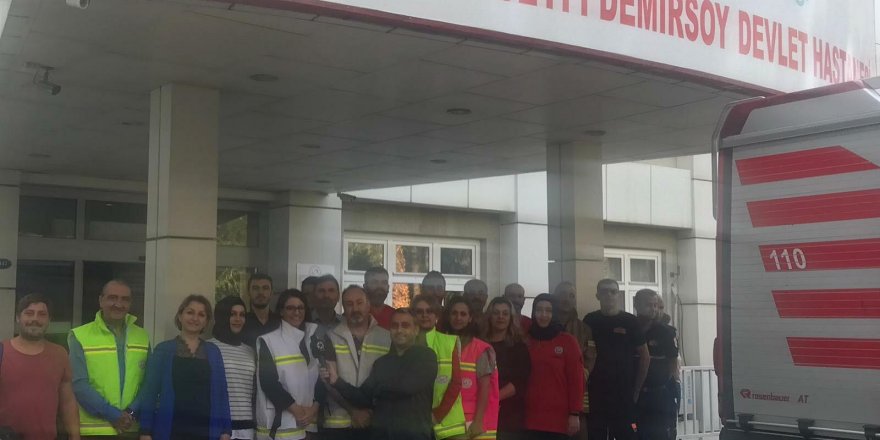 Hastanedeki yangın tatbikatında kadına şiddet vurgusu