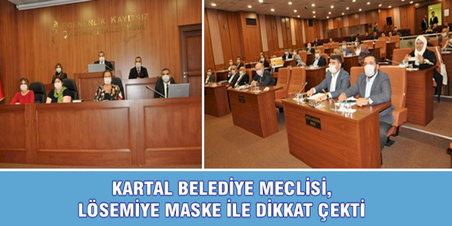 KARTAL BELEDİYE MECLİSİ, LÖSEMİYE MASKE İLE DİKKAT ÇEKTİ