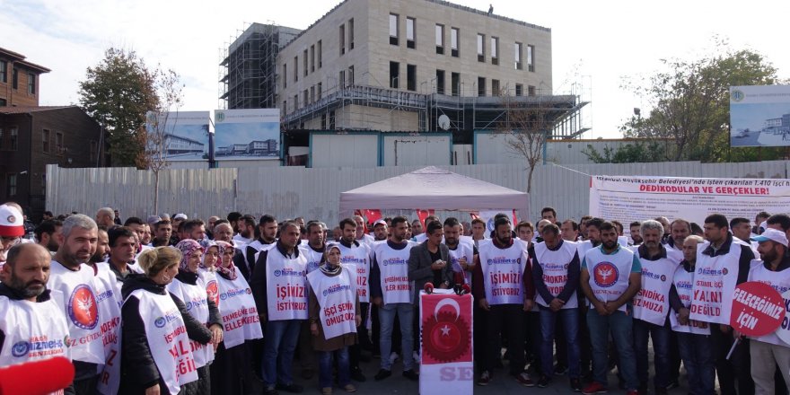 İBB'DE İŞTEN ÇIKARILAN İŞÇİLERDEN İMZA KAMPANYASI 