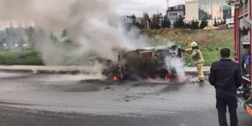 Tem’de Ticari Araç Alev Alev Yandı