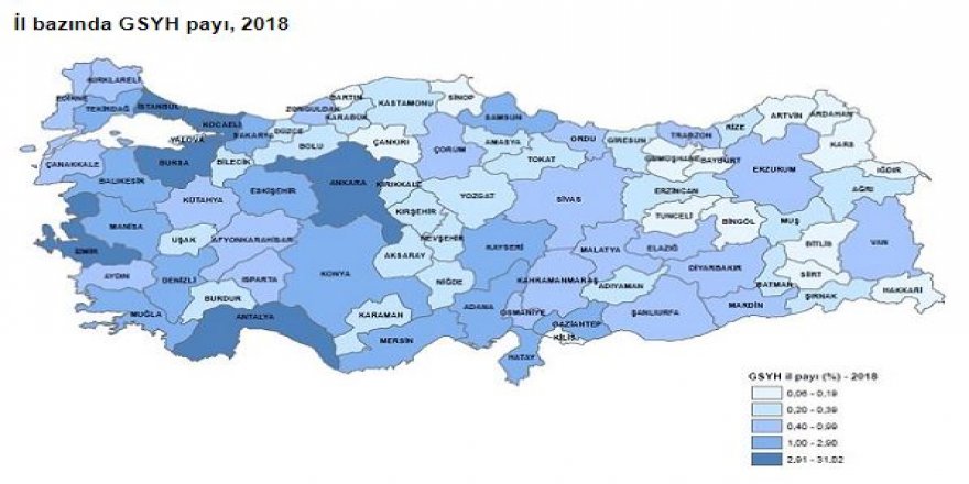TÜİK-TOPLAM GSYH’NİN YÜZDE 46.2’Sİ ÜÇ BÜYÜK İLDE TOPLANDI