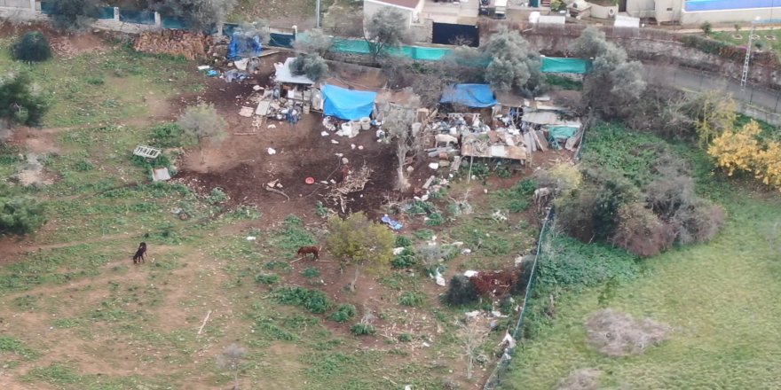 BÜYÜKADA'DA YIKILMASI BEKLENEN KAÇAK AHIRLAR HAVADAN GÖRÜNTÜLENDİ