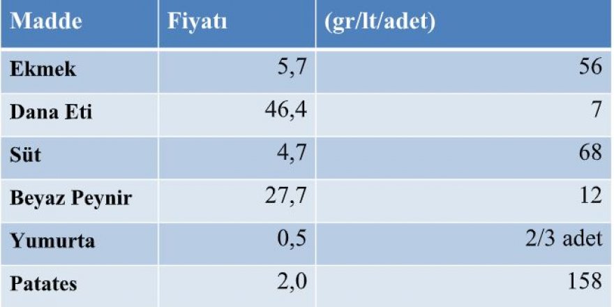 BİSAM: ASGARİ ÜCRET ZAMMINDAN GIDAYA GÜNDE 3.8 LİRA AYRILABİLECEK