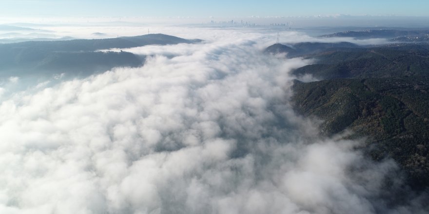 SİS ALTINDAKİ YAVUZ SULTAN SELİM KÖPRÜSÜ HAVADAN FOTOĞRAFLANDI