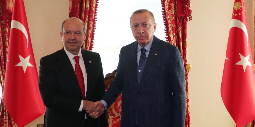 CUMHURBAŞKANI ERDOĞAN KKTC BAŞBAKANI TATAR'I KABUL EDİYOR