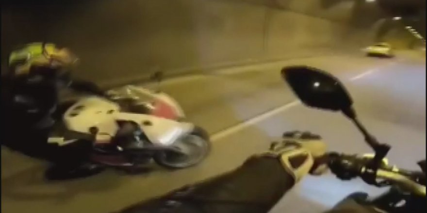 TEK TEKER ÜZERİNDE HIZ DENEMESİ KAZAYLA SONUÇLANDI; KAZA ANI KASK KAMERASINDA