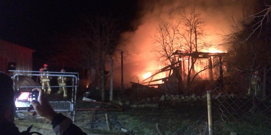 ÇİFTLİKTE YANGIN: HAYVANLAR TAHLİYE EDİLDİ 