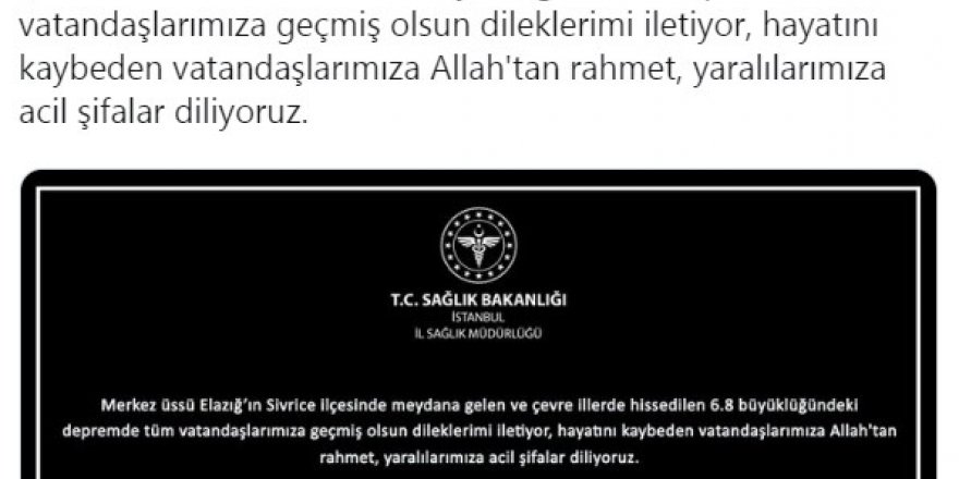 İstanbul İl Sağlık Müdürü Kemal Memişoğlu’ndan Deprem Açıklaması