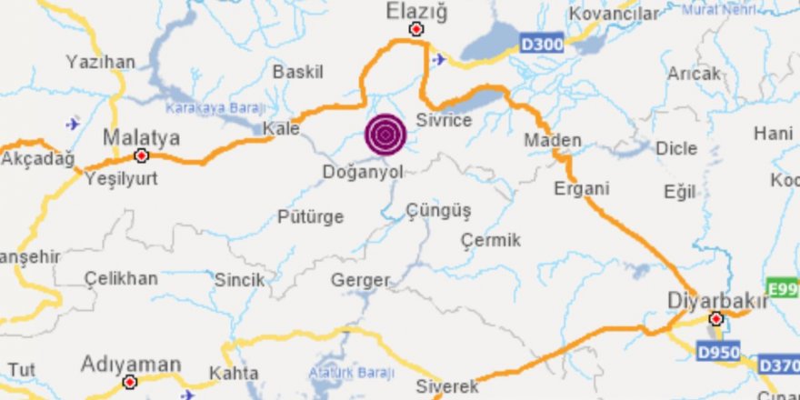 ELAZIĞ'DA 5.1 BÜYÜKLÜĞÜNDE DEPREM