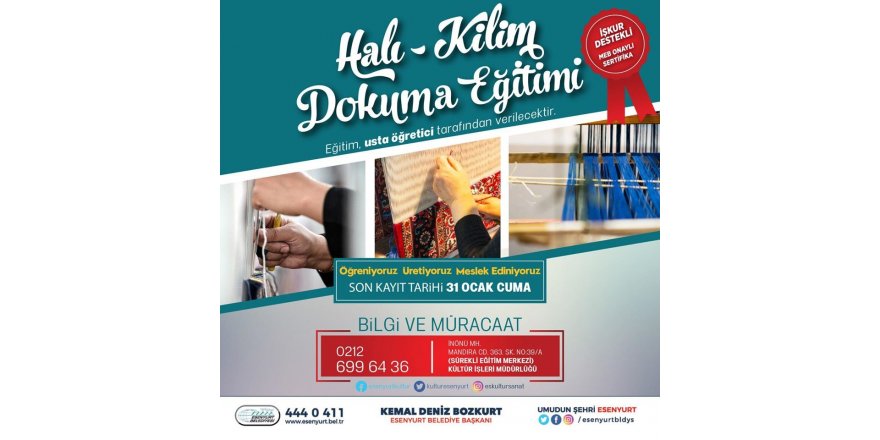 Halı-kilim Dokuma Kültürü Esenyurt’ta Yaşayacak