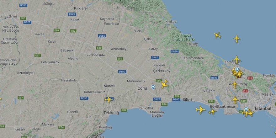 Uçuş yasağı radara böyle yansıdı