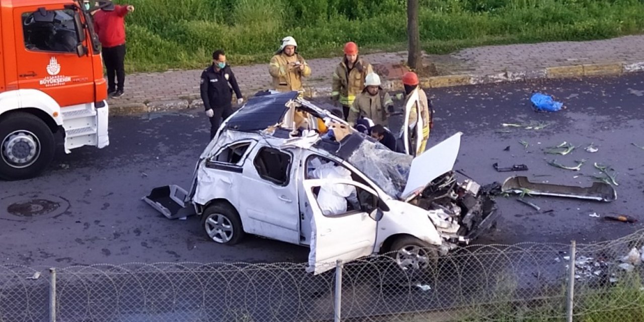 Bariyerleri aşan araç yan yola uçtu: 1 ölü, 1 yaralı