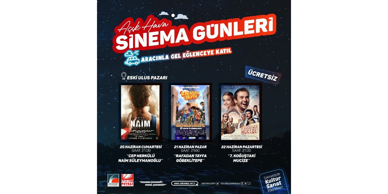 Çekmeköy’de Arabalı Sinemalı Günler Başlıyor