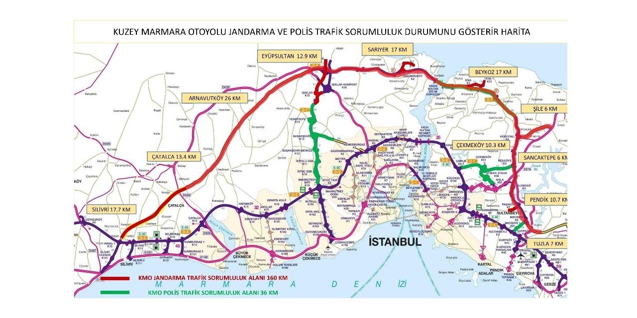 Kuzey Marmara Otoyolunun Trafik Ve Asayiş Hizmetleri Jandarma Tarafından Yürütülecek