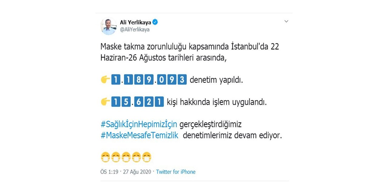 İstanbul’da Maske Takmayan 15 Bin 621 Kişiye Ceza