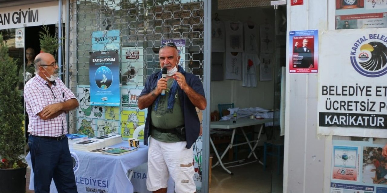 Çizgi-yorum Karikatür Sergisi Kartal’da Açıldı