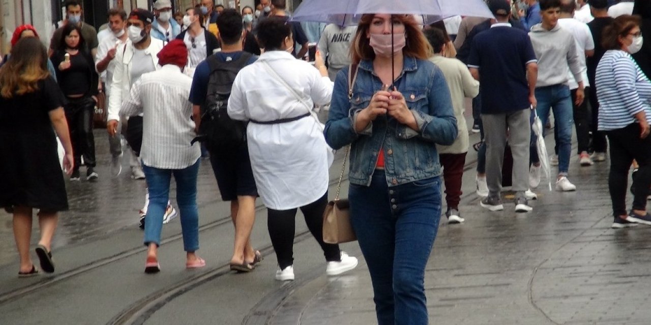 Taksim’de Yağmur Etkili Oldu