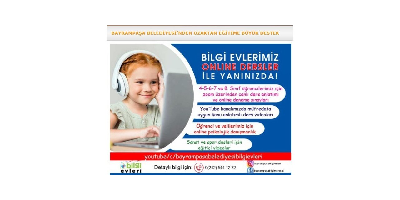 Bayrampaşa Belediyesinden Uzaktan Eğitime Büyük Destek