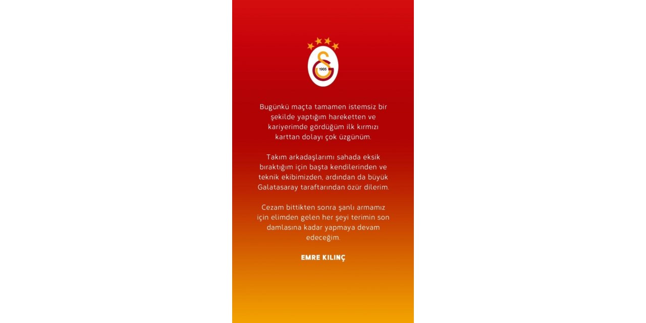 Emre Kılınç: "gördüğüm Kırmızı Karttan Dolayı Çok Üzgünüm"