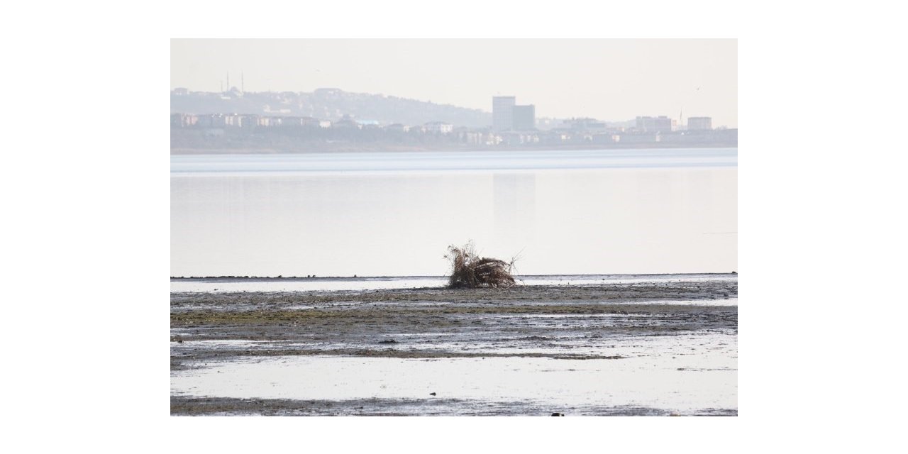 Büyükçekmece Gölünde Korkutan Görüntü: Suyun Çekildiği Alanda Yeni Kıyı Seti Oluştu