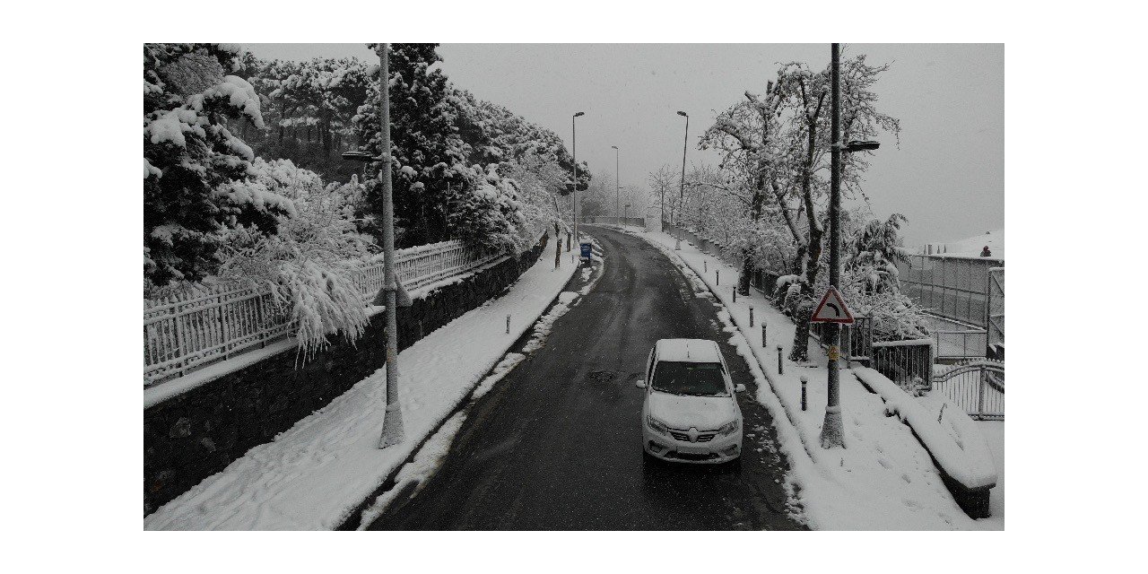 İstanbul’da Yağan Kar Havadan Böyle Görüntülendi