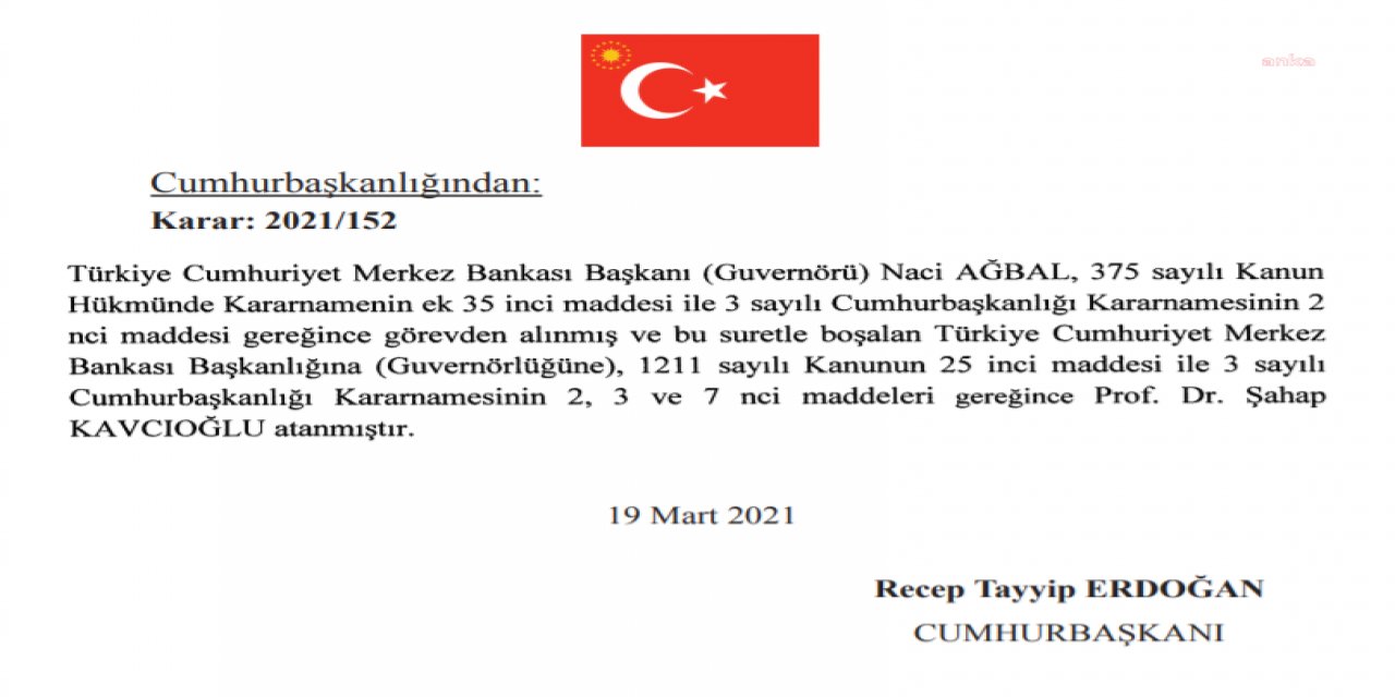 NACİ AĞBAL MB BAŞKANLIĞI'NDAN ALINDI