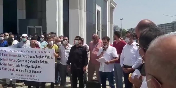 TUZLA BELEDİYESİ ÖNÜNDE "KONAŞLI" PROTESTOSU
